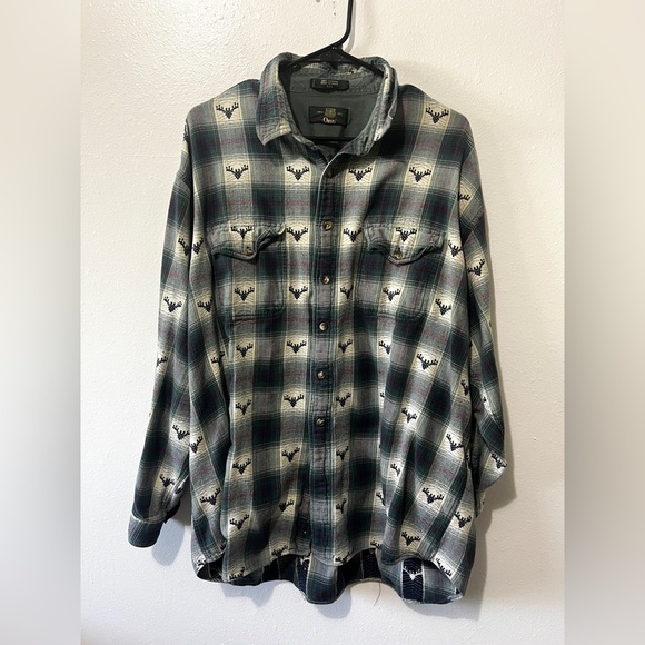 Orvis Vintage Men's Plaid Flannel Button-Up Top - XXL - Picture 3 of 8